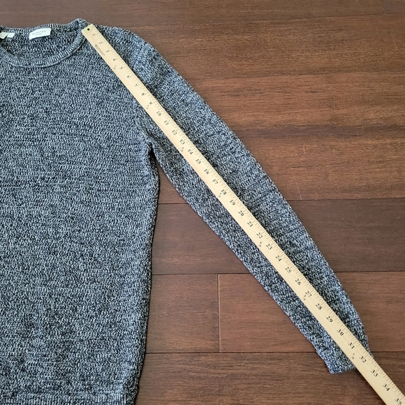 Selected Homme Men's XL Victor Crew Neck Organic Cotton Knit Sweater Black Gray - Picture 8 of 8